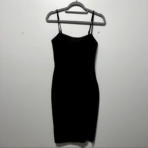 Black dress with slit